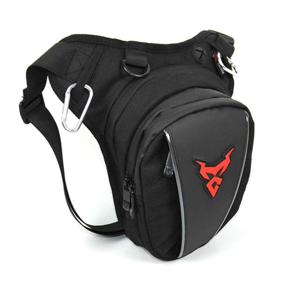 MOTOCENTRIC 11-MC-0105 Motorcycle Leg Bag Riding Equipment Crossbody Shoulder Bag Rider Waist Pouch with Reflective Strips - Red