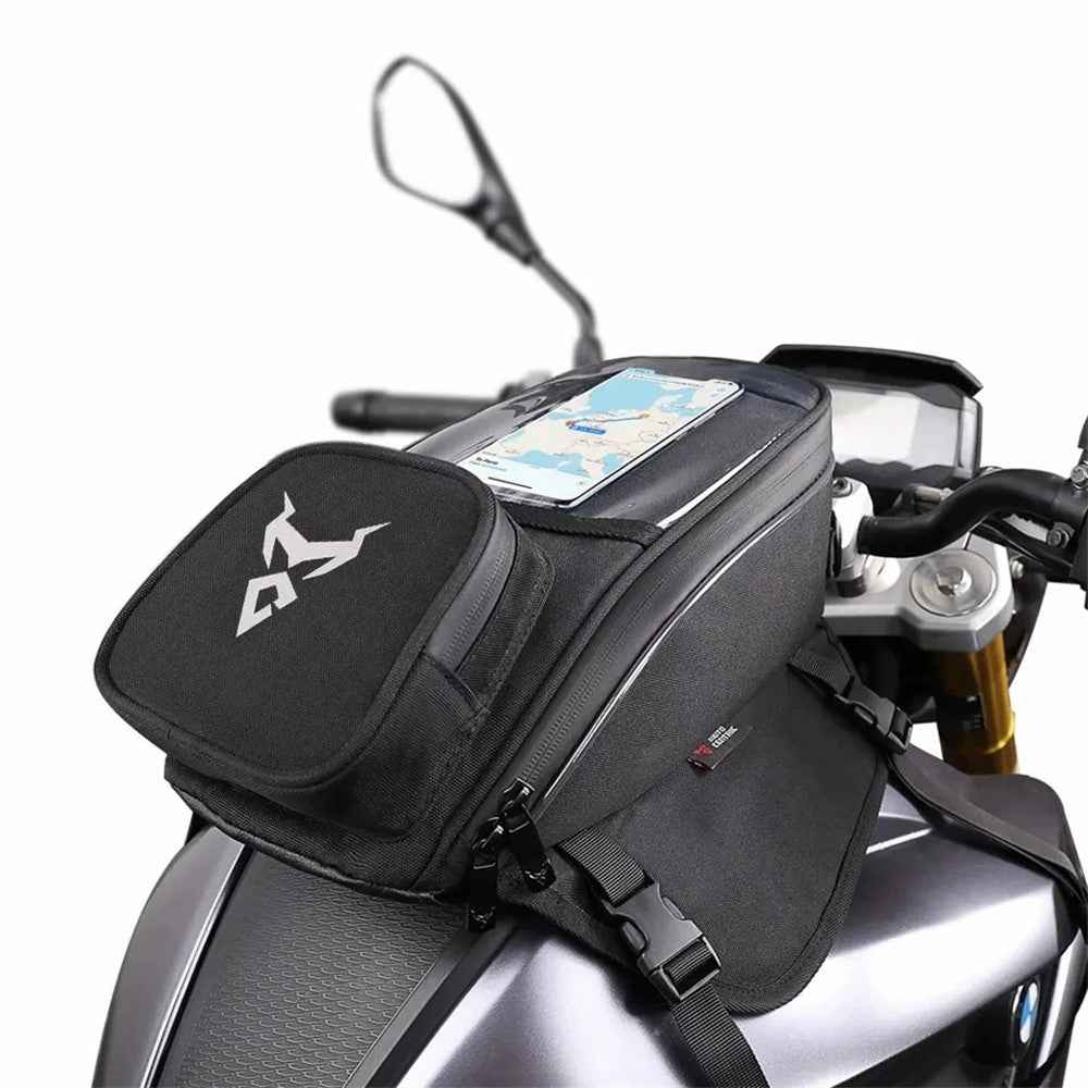 MOTOCENTRIC 11-MC-0109 1200D Oxford Cloth Magnetic Motorcycle Fuel Tank Bag with Touch Screen Phone Pocket - Blue Logo