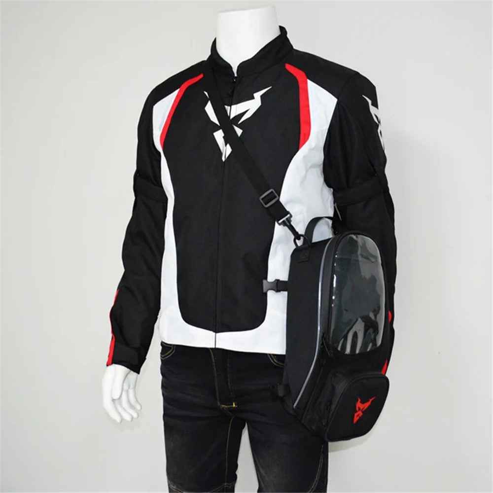 MOTOCENTRIC 11-MC-0109 1200D Oxford Cloth Magnetic Motorcycle Fuel Tank Bag with Touch Screen Phone Pocket - Blue Logo