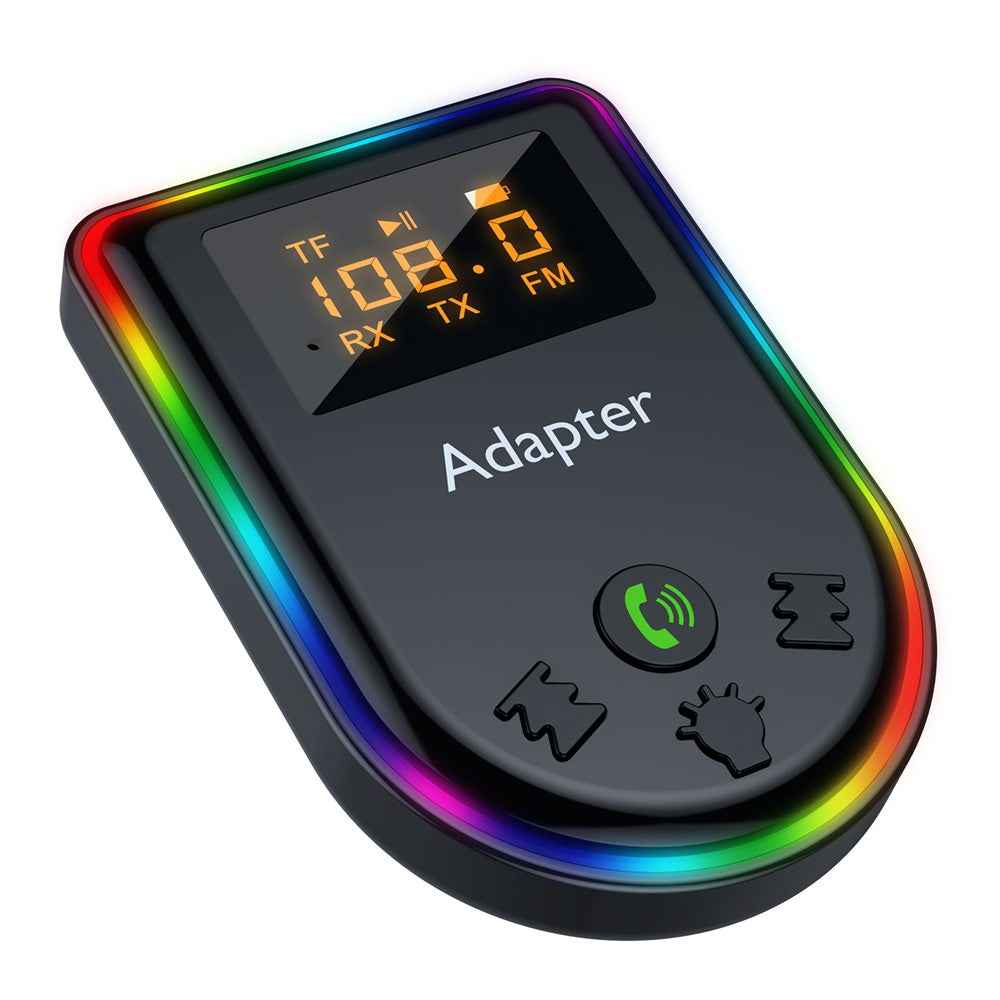 Q7 Portable Digital Display Bluetooth-compatible 5.3 MP3 Player 2-in-1 Receiver / Transmitter Car Audio Adapter