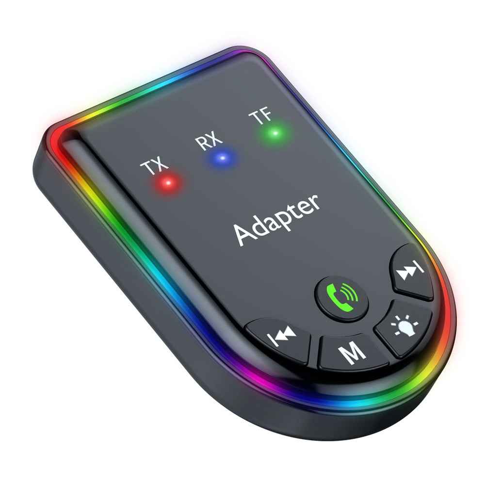 Q4 2-in-1 TX / RX Adapter Bluetooth-compatible 5.3 Car MP3 Player with Light