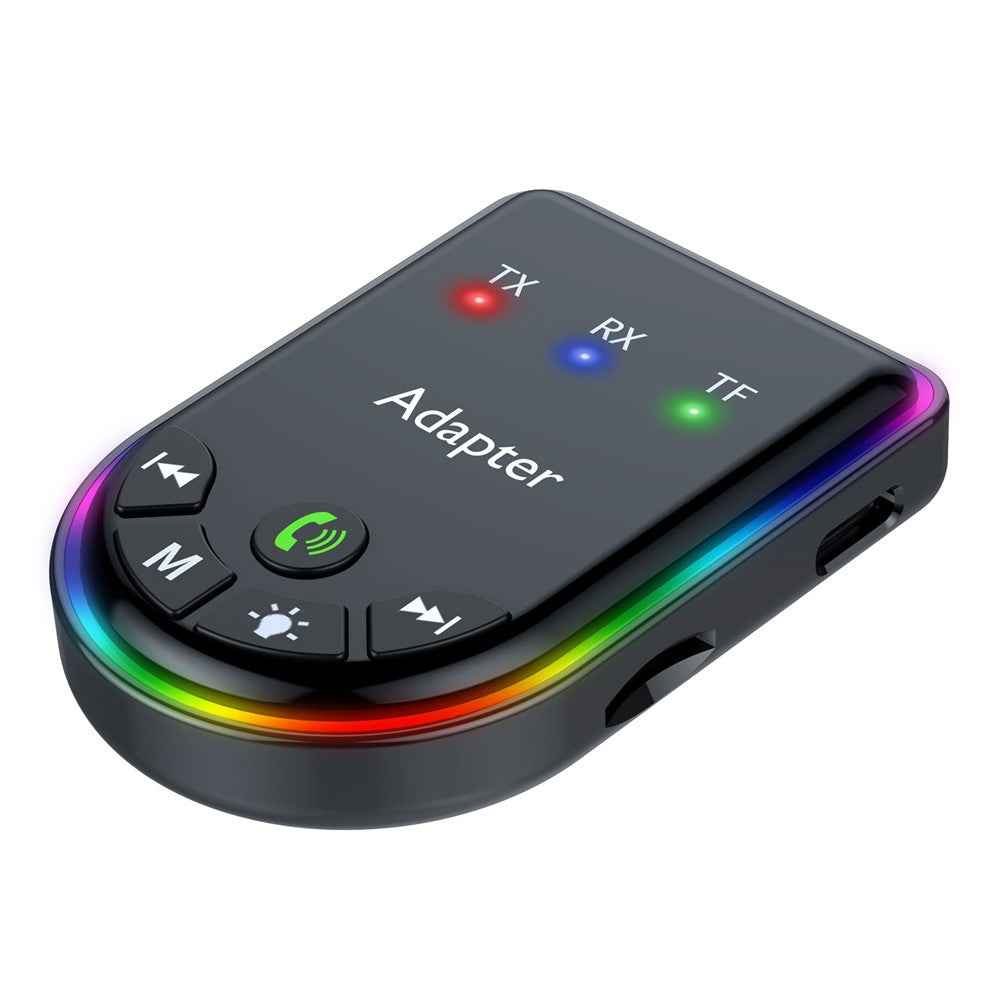 Q4 2-in-1 TX / RX Adapter Bluetooth-compatible 5.3 Car MP3 Player with Light
