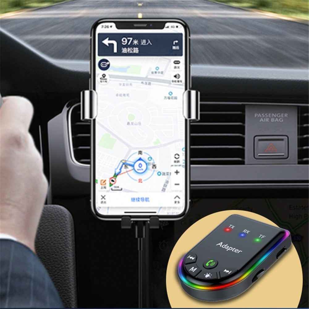 Q4 2-in-1 TX / RX Adapter Bluetooth-compatible 5.3 Car MP3 Player with Light