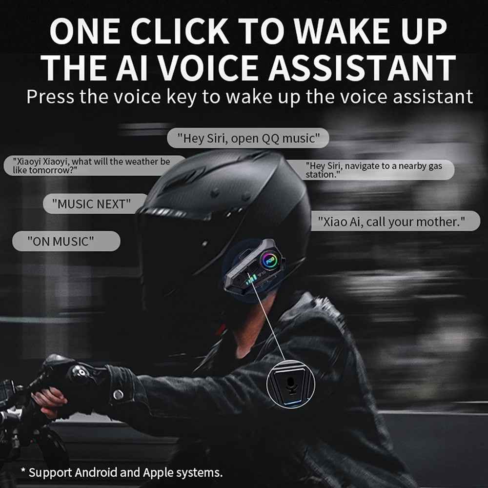 Y10 Motorcycle Helmet Speakers Music Sharing Double Noise Cancellation Helmet Headphone - Soft Microphone