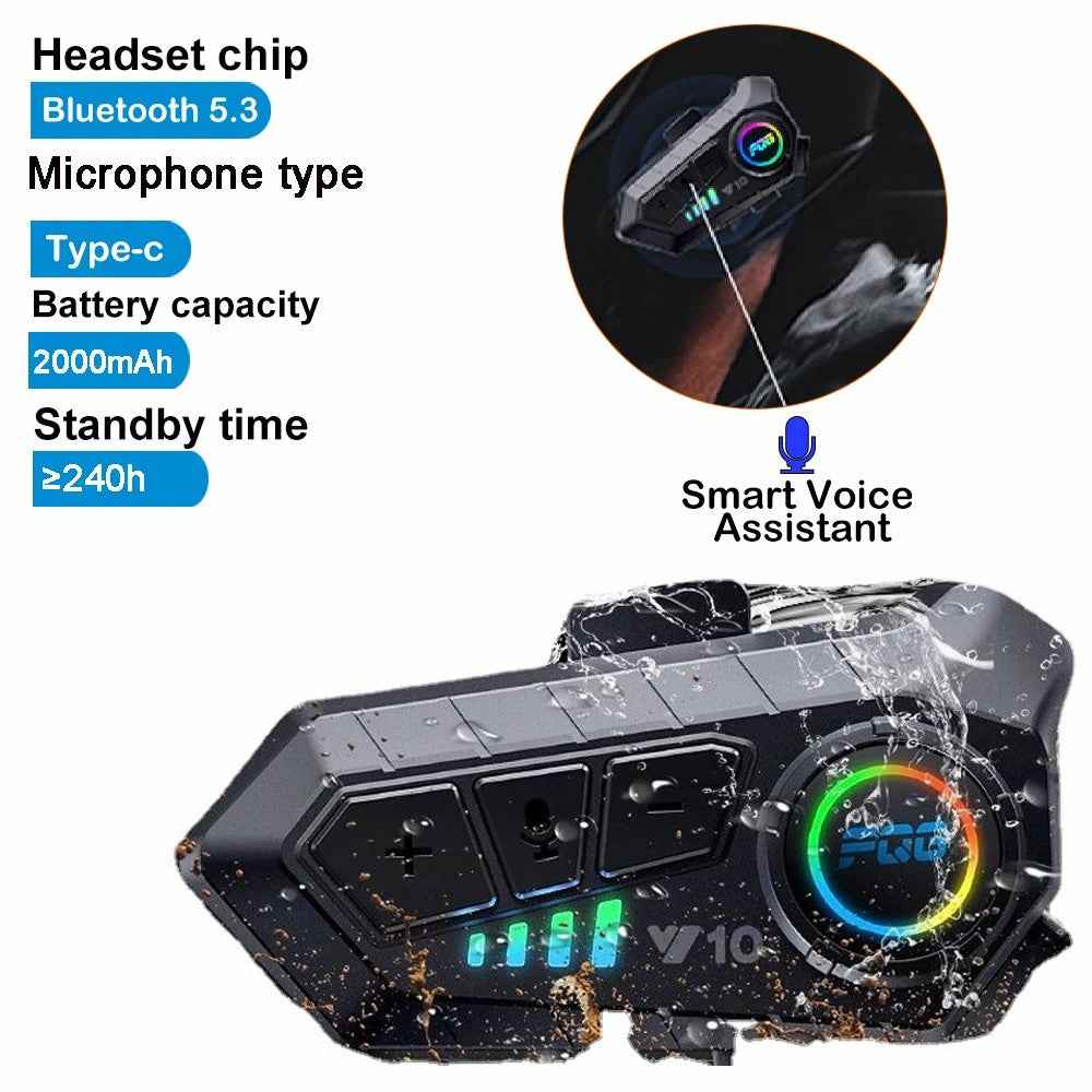 Y10 Motorcycle Helmet Speakers Music Sharing Double Noise Cancellation Helmet Headphone - Hard Microphone