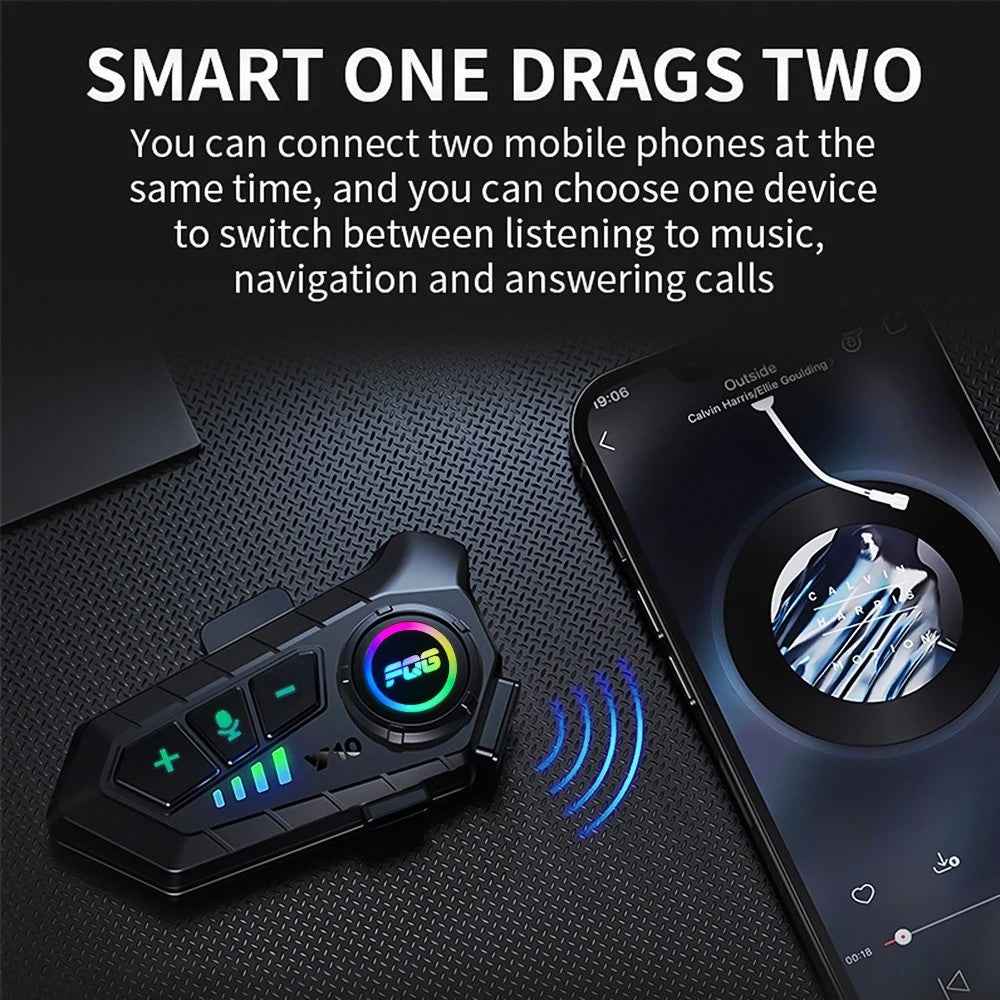 Y10 Motorcycle Helmet Speakers Music Sharing Double Noise Cancellation Helmet Headphone - Hard Microphone