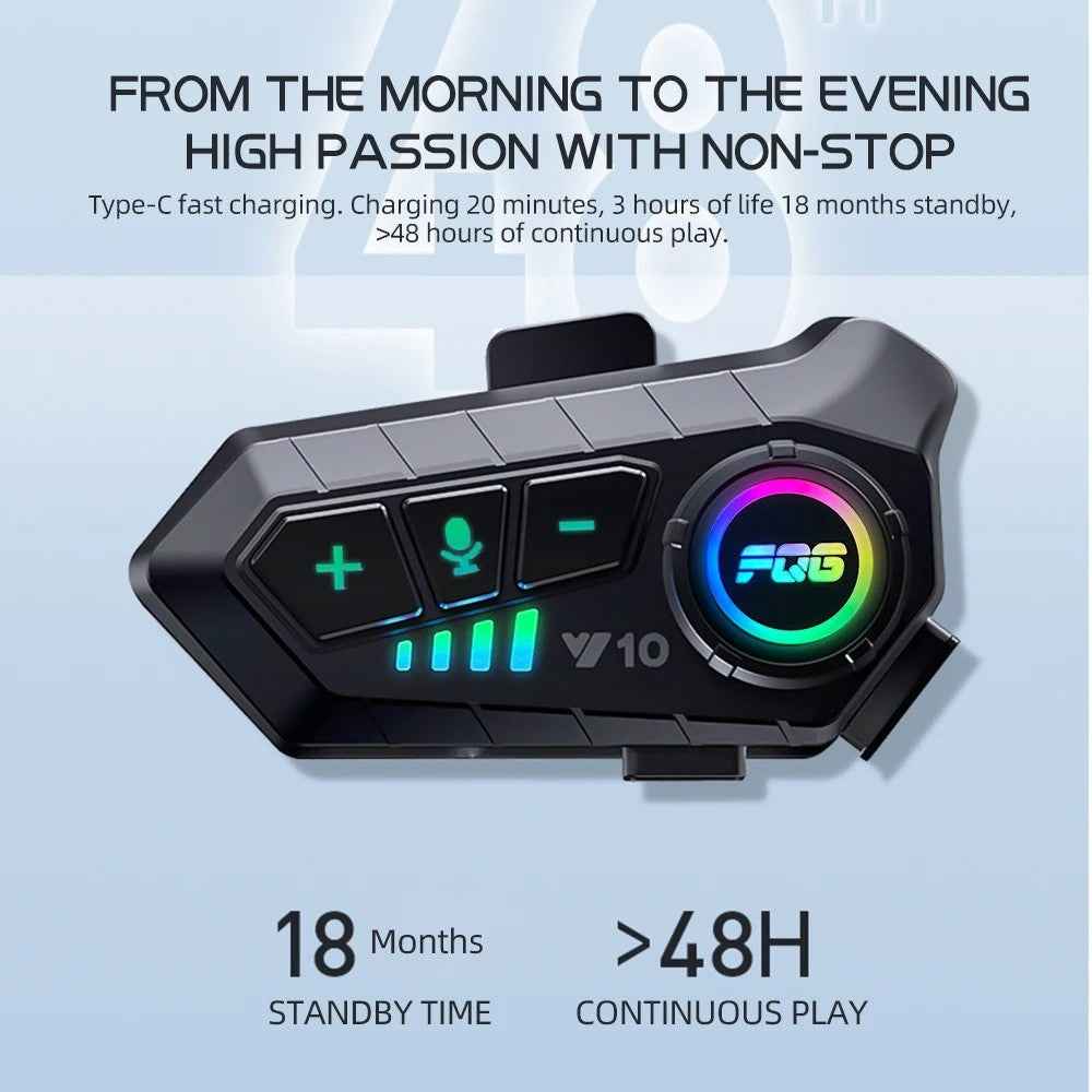 Y10 Motorcycle Helmet Speakers Music Sharing Double Noise Cancellation Helmet Headphone - Hard Microphone