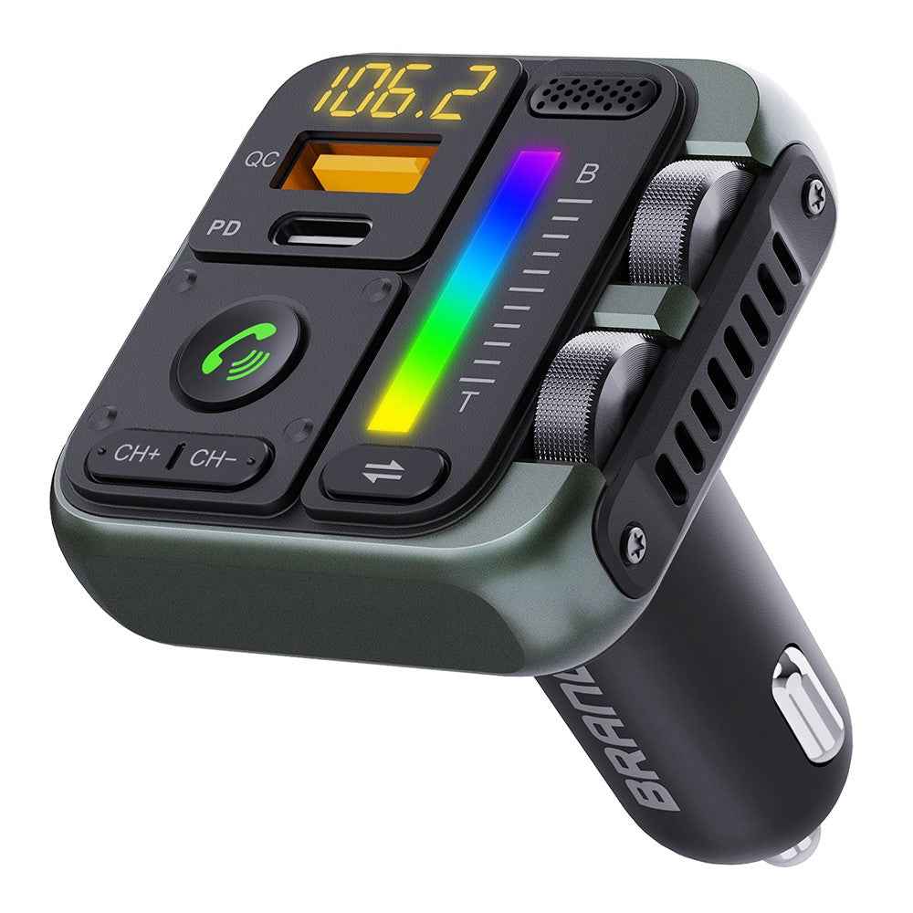 MT04 Car Bluetooth-compatible Adapter FM Transmitter HiFi Music MP3 Player Type-C + USB Car Charger