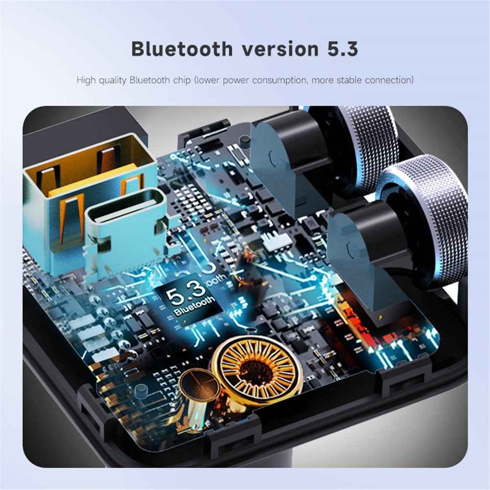 MT04 Car Bluetooth-compatible Adapter FM Transmitter HiFi Music MP3 Player Type-C + USB Car Charger