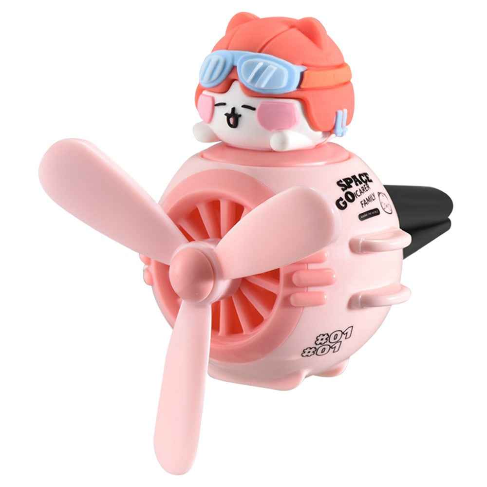 ICARER FAMILY Cartoon Animal Aircraft Car Aromatherapy Air Outlet Clip Air Freshener - Cat
