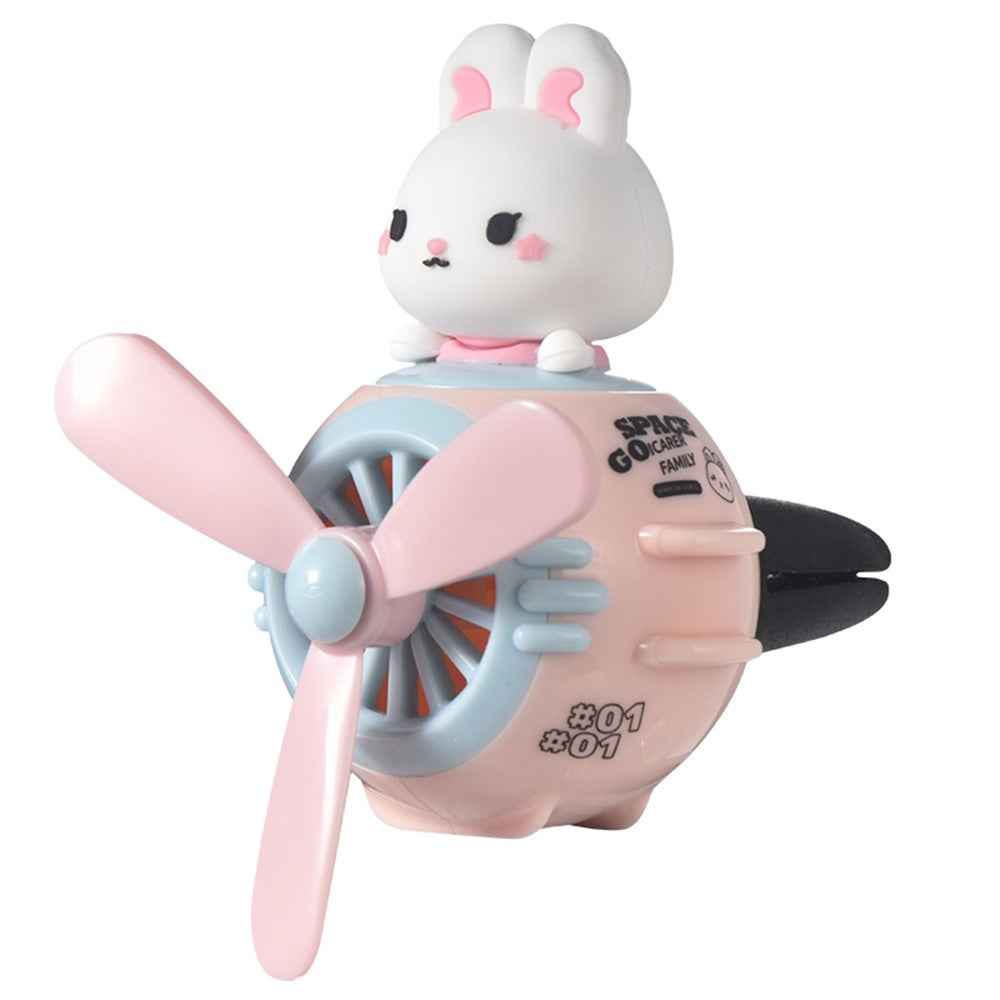 ICARER FAMILY Cartoon Animal Aircraft Car Aromatherapy Air Outlet Clip Air Freshener - Rabbit
