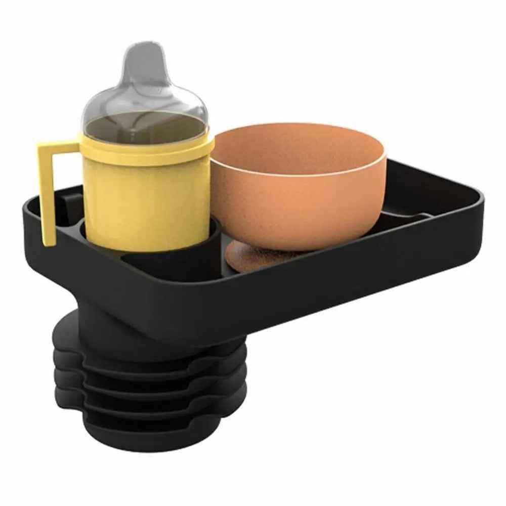 6923 Travel Tray for Kids Toddler Car Seat Silicone Rotatable Cup Holder Food Tray (BPA Free/Not FDA Certificated) - Black