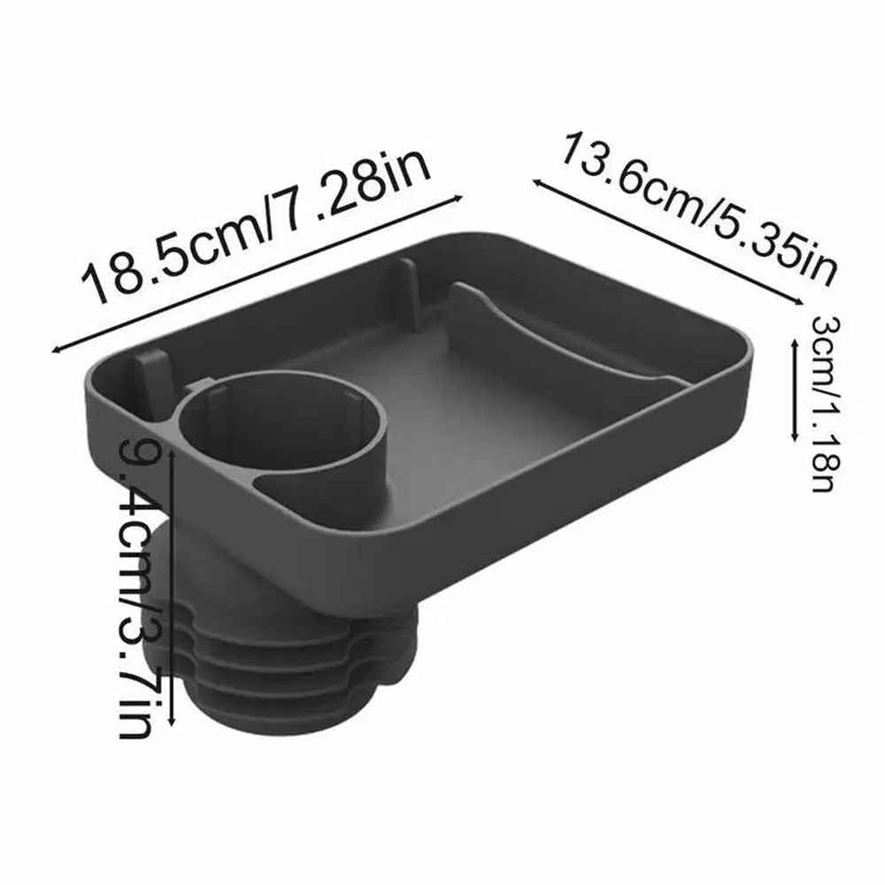 6923 Travel Tray for Kids Toddler Car Seat Silicone Rotatable Cup Holder Food Tray (BPA Free/Not FDA Certificated) - Black