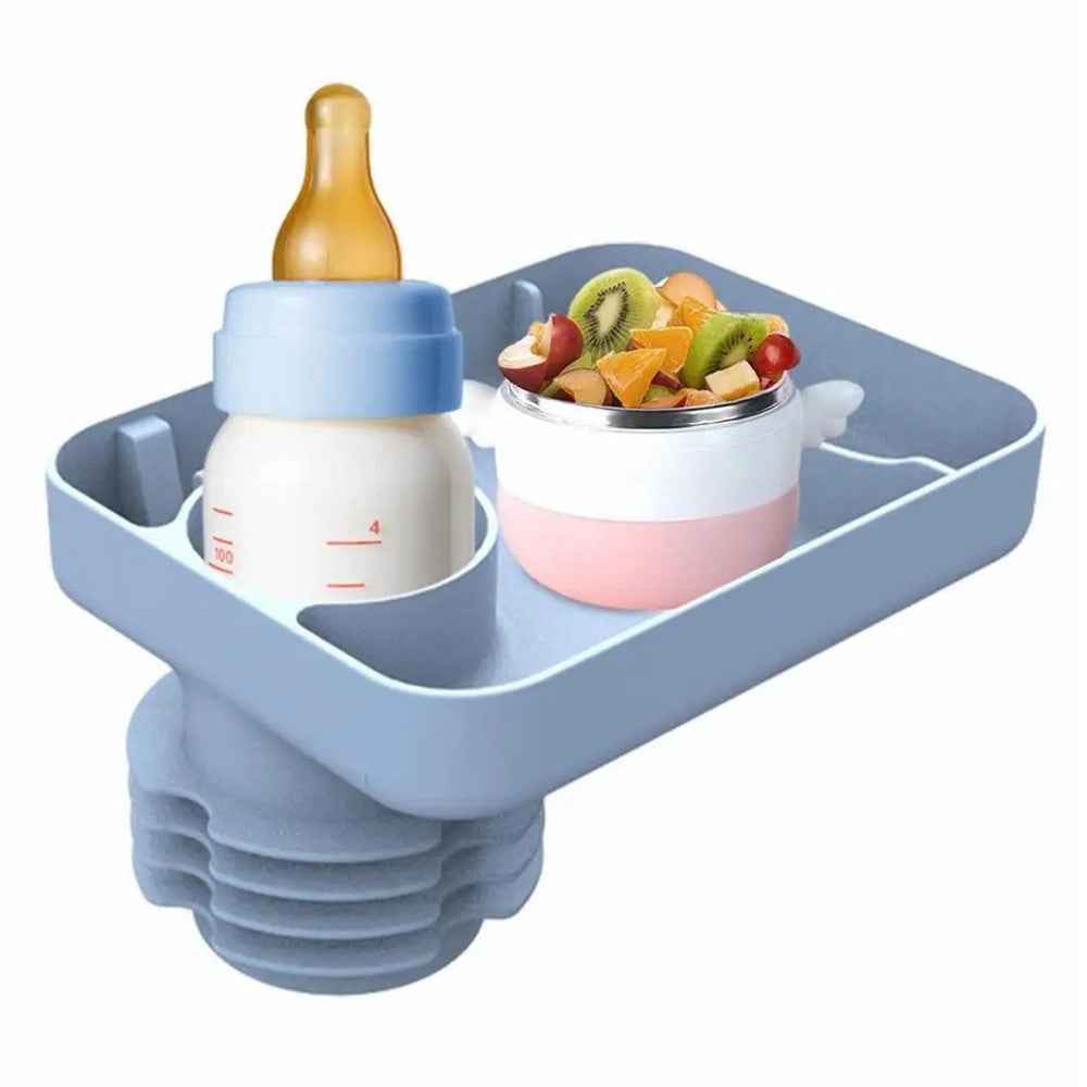 6923 Travel Tray for Kids Toddler Car Seat Silicone Rotatable Cup Holder Food Tray (BPA Free / Not FDA Certificated) - Blue
