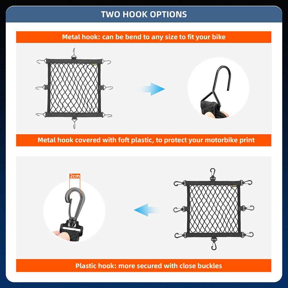 RHINOWALK Motorcycle Helmet Fixing Net Anti-lost Motorbike Tail Helmet Holder Net - MTR003A