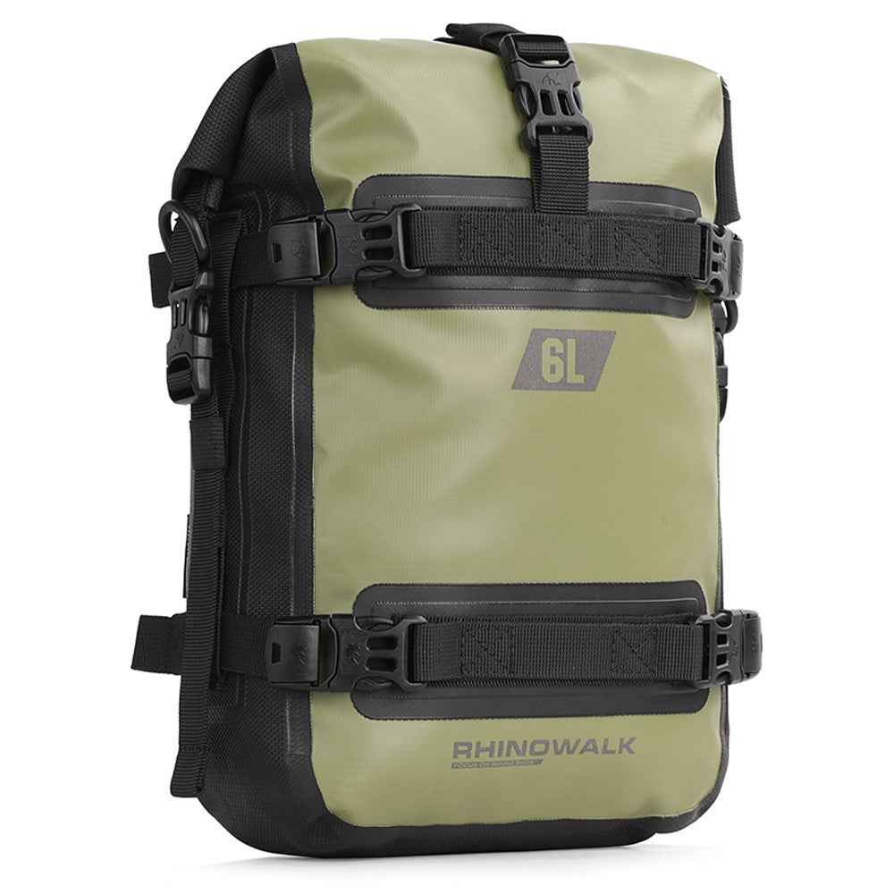 RHINOWALK MT2206 6L Waterproof Motorcycle Side Storage Bag Motorbike Side Bumper Bag - Army Green
