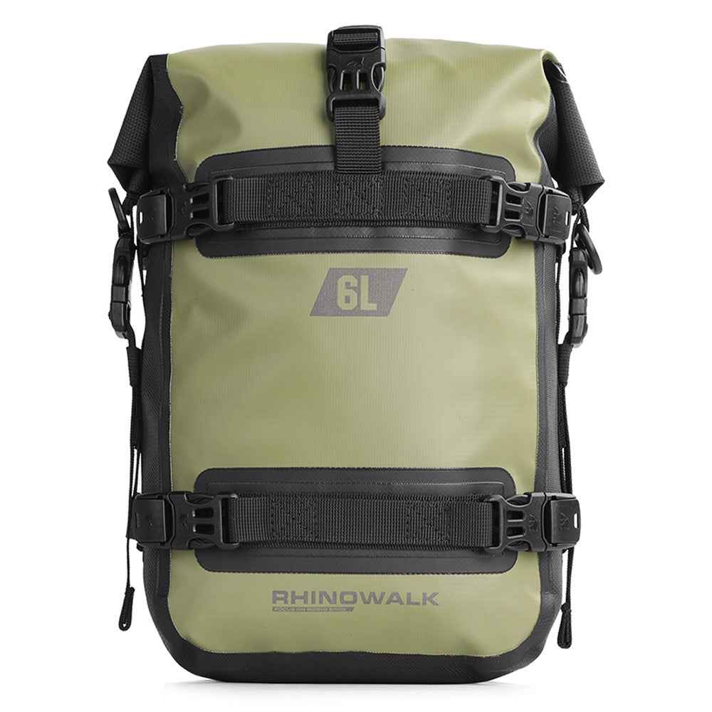RHINOWALK MT2206 6L Waterproof Motorcycle Side Storage Bag Motorbike Side Bumper Bag - Army Green