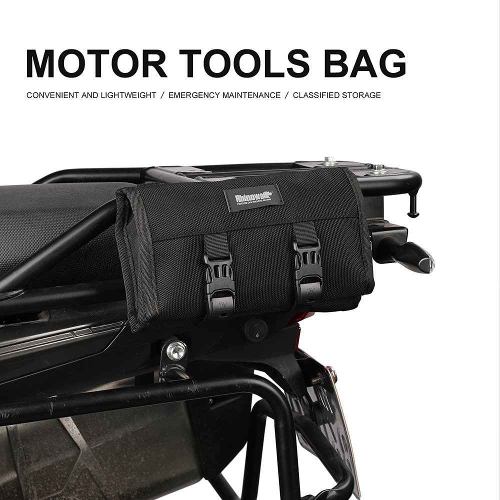 RHINOWALK MT103 Motorcycle Repair Tools Storage Bag 1680D Polyester Motorbike Tools Bag - Black