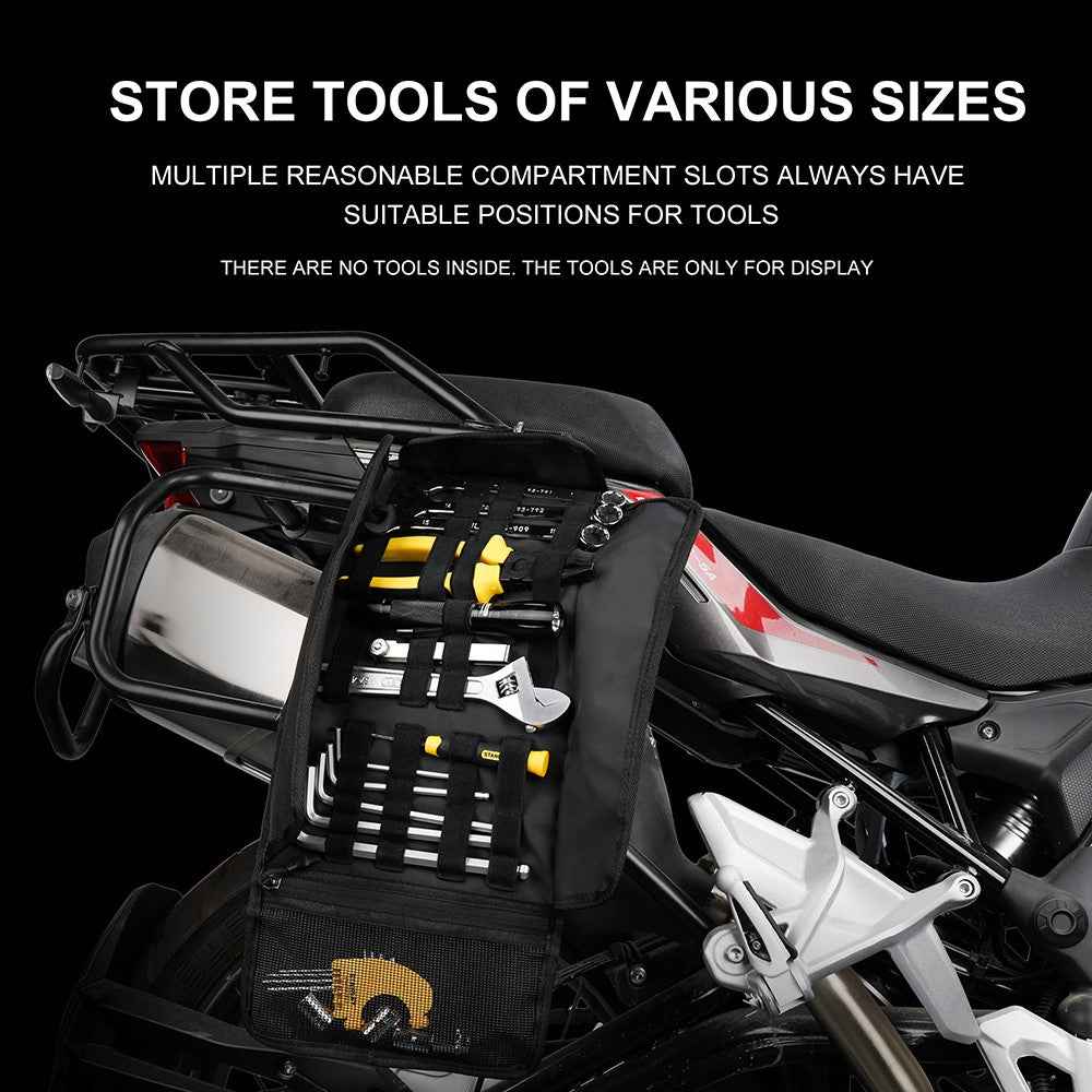 RHINOWALK MT103 Motorcycle Repair Tools Storage Bag 1680D Polyester Motorbike Tools Bag - Black