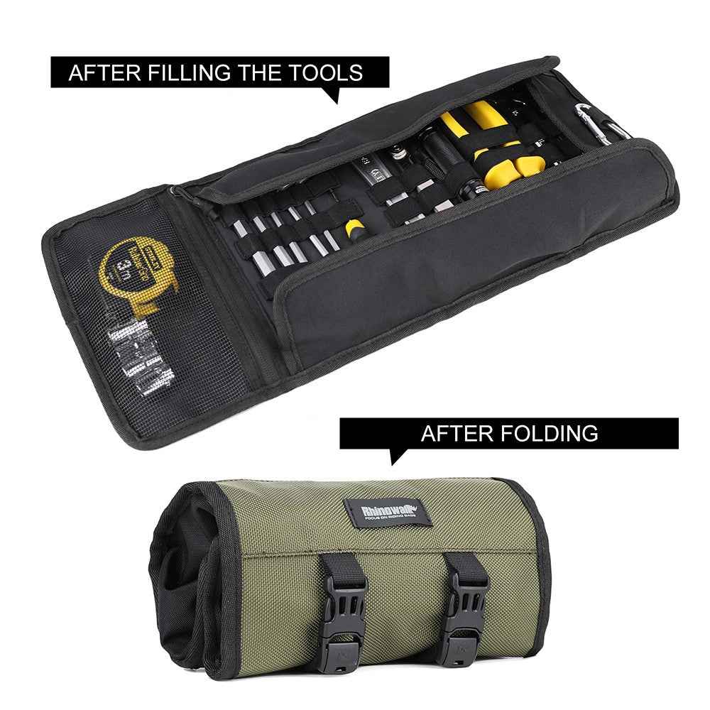 RHINOWALK MT103 Motorcycle Repair Tools Storage Bag 1680D Polyester Motorbike Tools Bag - Black