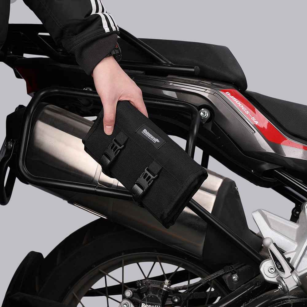 RHINOWALK MT103 Motorcycle Repair Tools Storage Bag 1680D Polyester Motorbike Tools Bag - Black