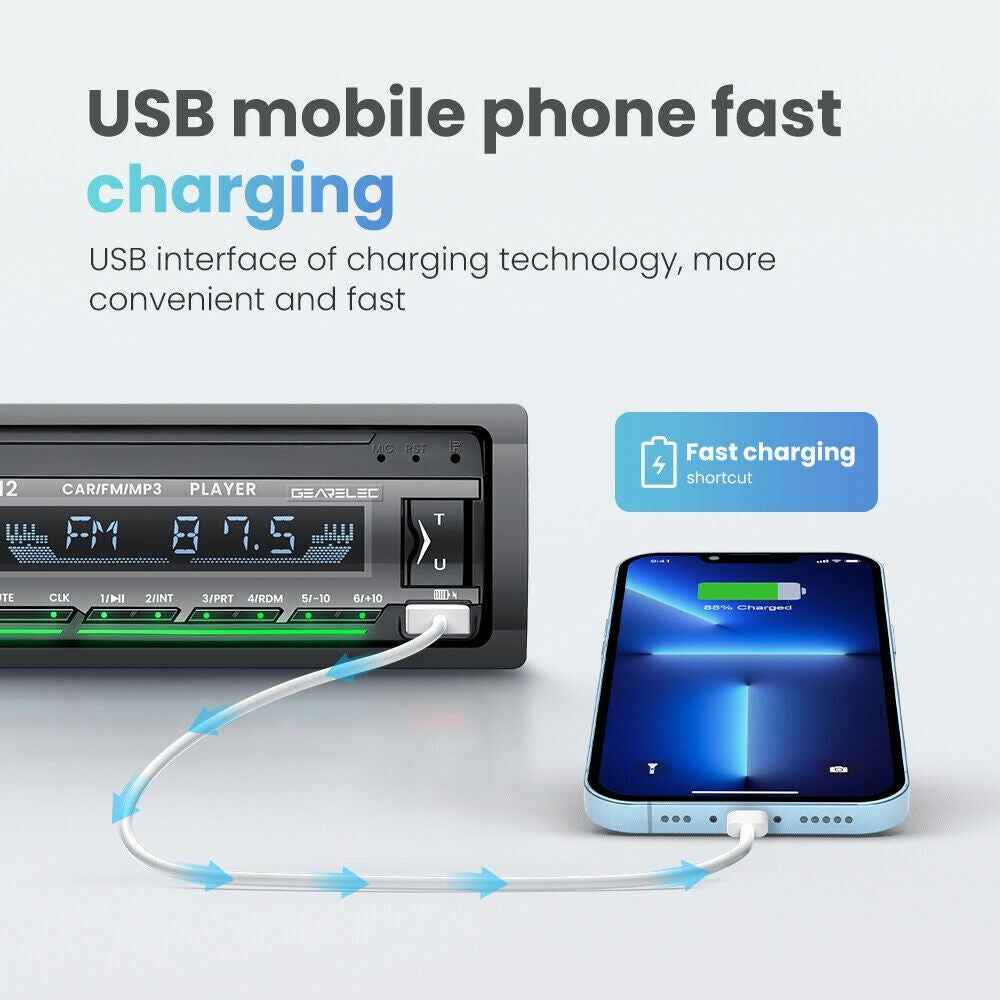 M12 AI Smart Bluetooth-compatible Lossless Music Car MP3 Player FM Radio, Support TF Card