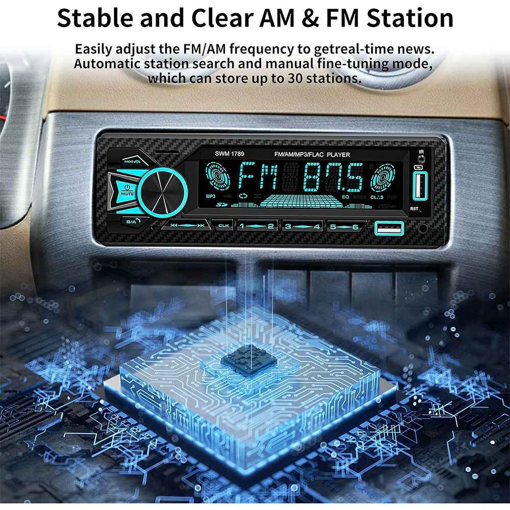 1789 Smart Bluetooth-compatible Lossless Music Car MP3 Player TF / U-Disk / AUX FM Radio Car Player