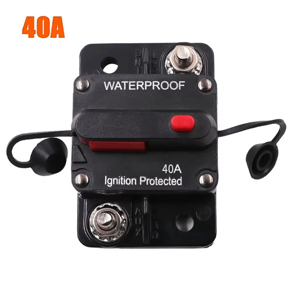 30A - 300A 12 - 48V DC IP67 Waterproof Circuit Breaker with Manual Reset Button for Car / Yacht / RV - 40A