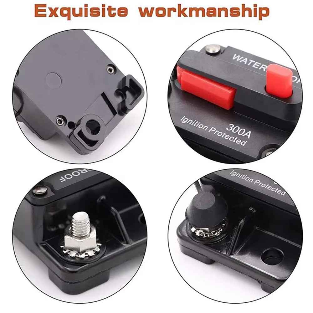 30A - 300A 12 - 48V DC IP67 Waterproof Circuit Breaker with Manual Reset Button for Car / Yacht / RV - 70A