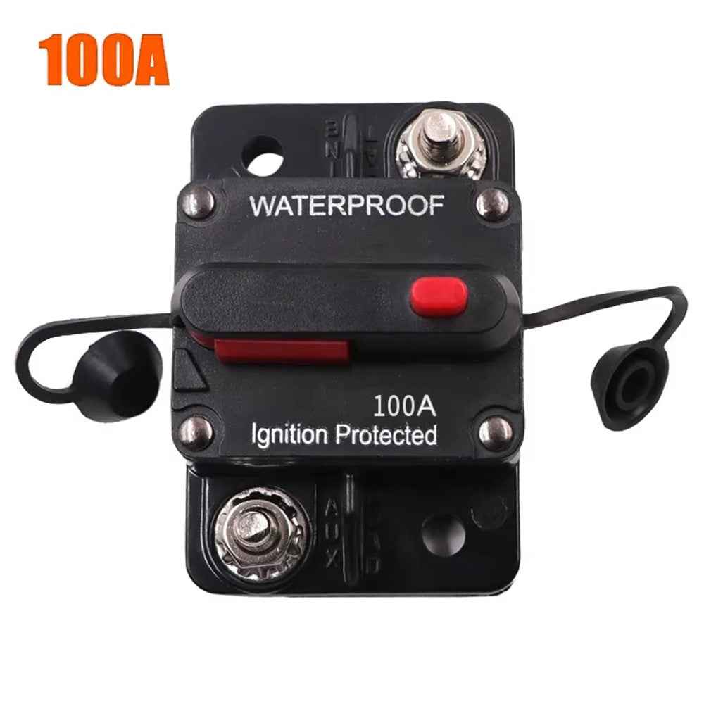 30A - 300A 12 - 48V DC IP67 Waterproof Circuit Breaker with Manual Reset Button for Car / Yacht / RV - 100A