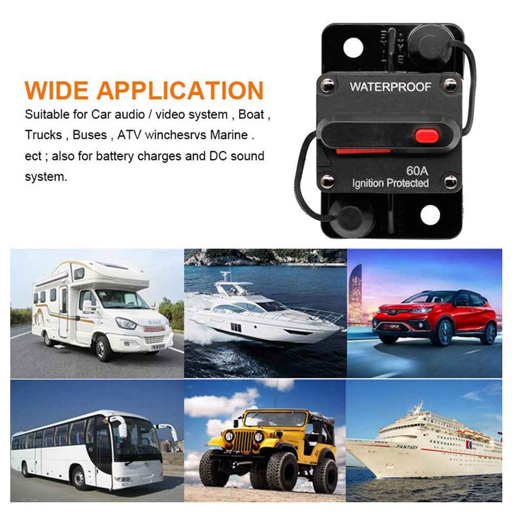 30A - 300A 12 - 48V DC IP67 Waterproof Circuit Breaker with Manual Reset Button for Car / Yacht / RV - 150A