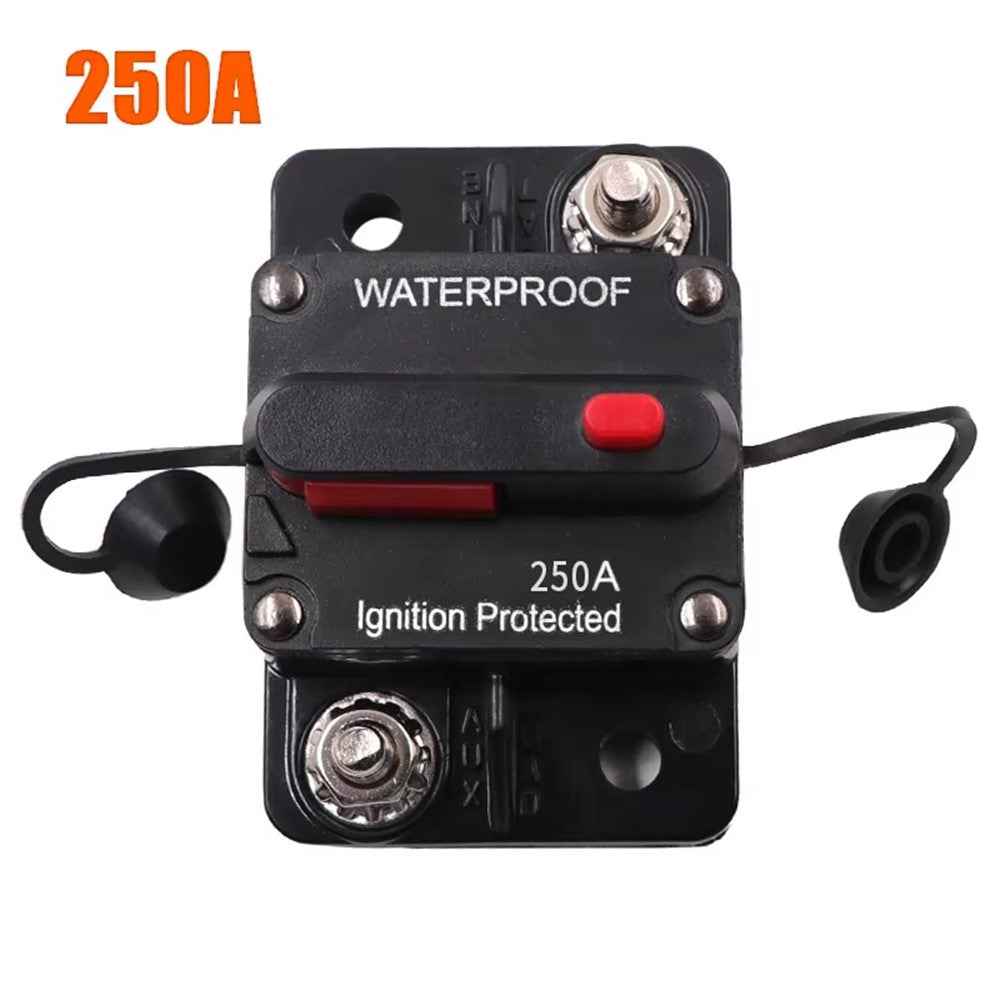 30A - 300A 12 - 48V DC IP67 Waterproof Circuit Breaker with Manual Reset Button for Car / Yacht / RV - 250A