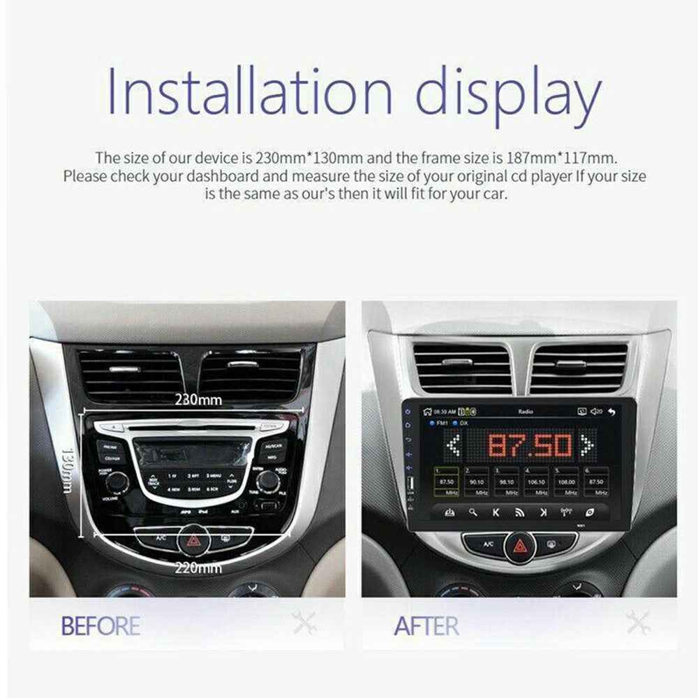 RH753B 9 Inch Touch Screen Car MP5 Player Multimedia Stereo FM Radio with Mic and 4 LED Rear View Camera