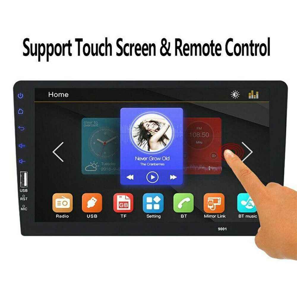 RH753B 9 Inch Touch Screen Car MP5 Player Multimedia Stereo FM Radio with Mic and 4 LED Rear View Camera
