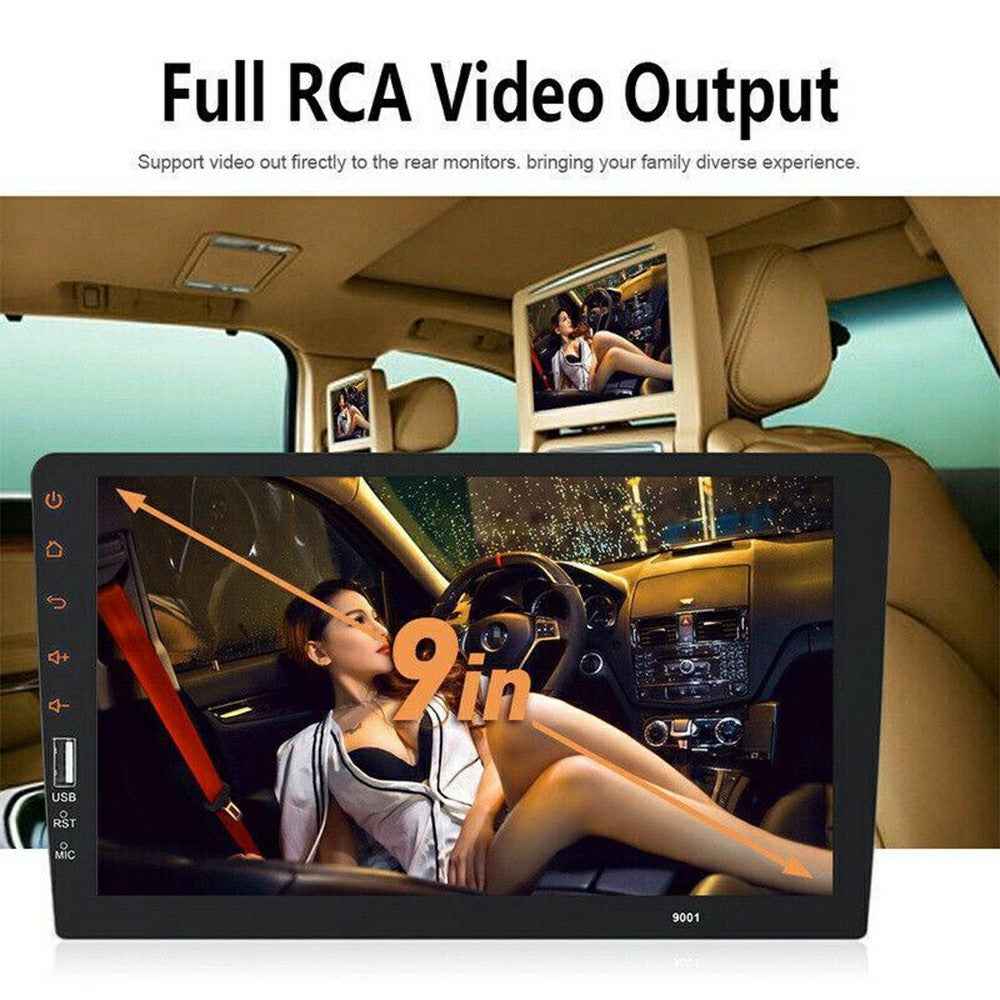 RH753B 9 Inch Touch Screen Car MP5 Player Multimedia Stereo FM Radio with Mic and 4 LED Rear View Camera