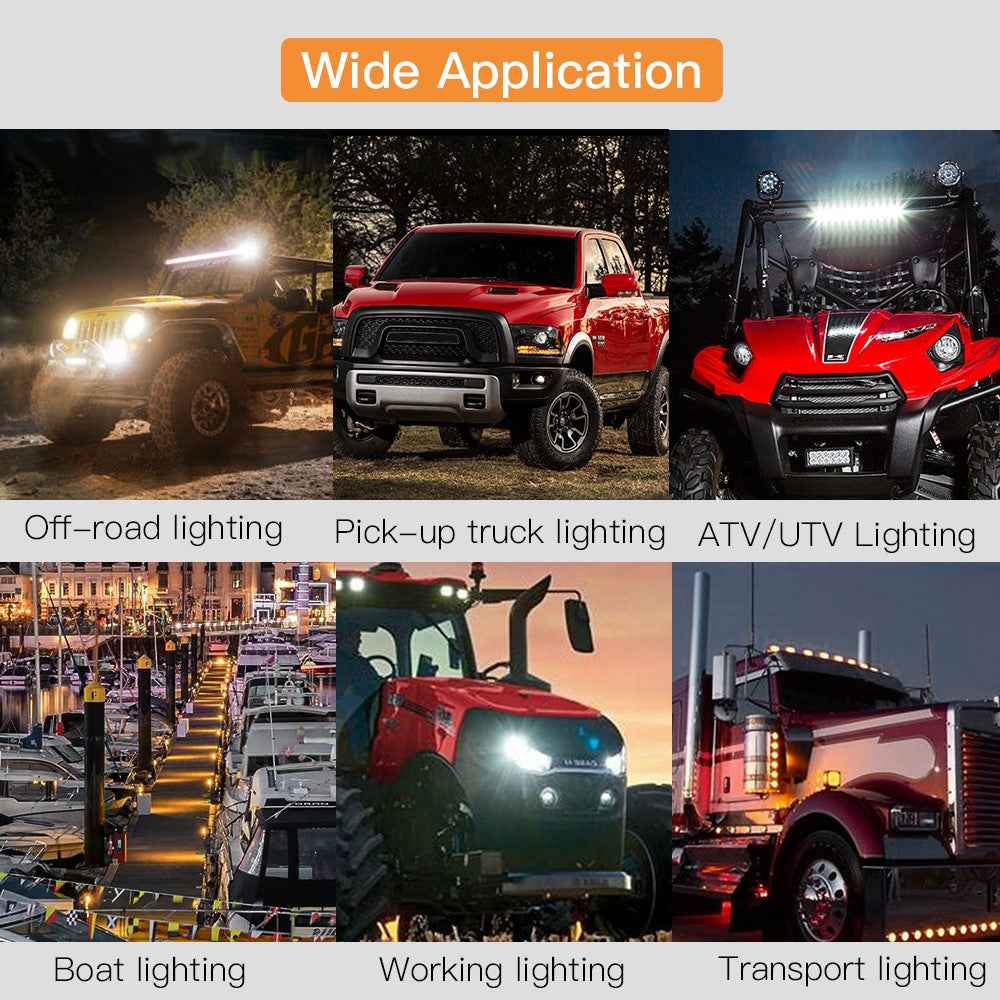 D0003 YSJ 20 inch 54W Ultra-slim Car Truck Tractor LED Work Light Spot Light Waterproof Shockproof Lamp Bar