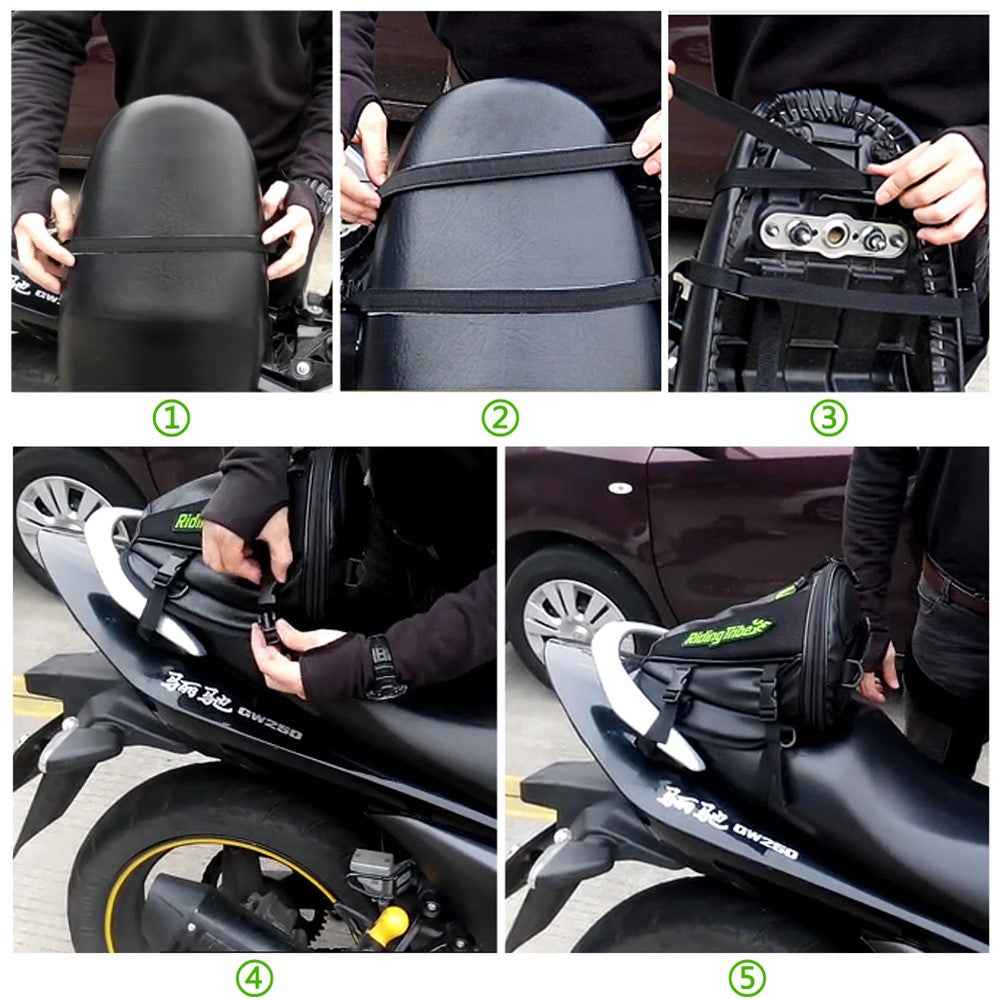 RIDING TRIBE G-XZ-017 Motorcycle Tank Bag Motorbike Tail Bag Waterproof Travel Backpack