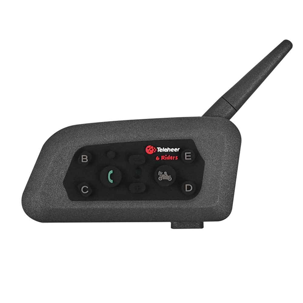TELEHEER V6 Plus Motorcycle Helmet Bluetooth-compatible Walkie-Talkie with Headset Waterproof BT Wireless Walkie-Talkie Support 1500m Distance
