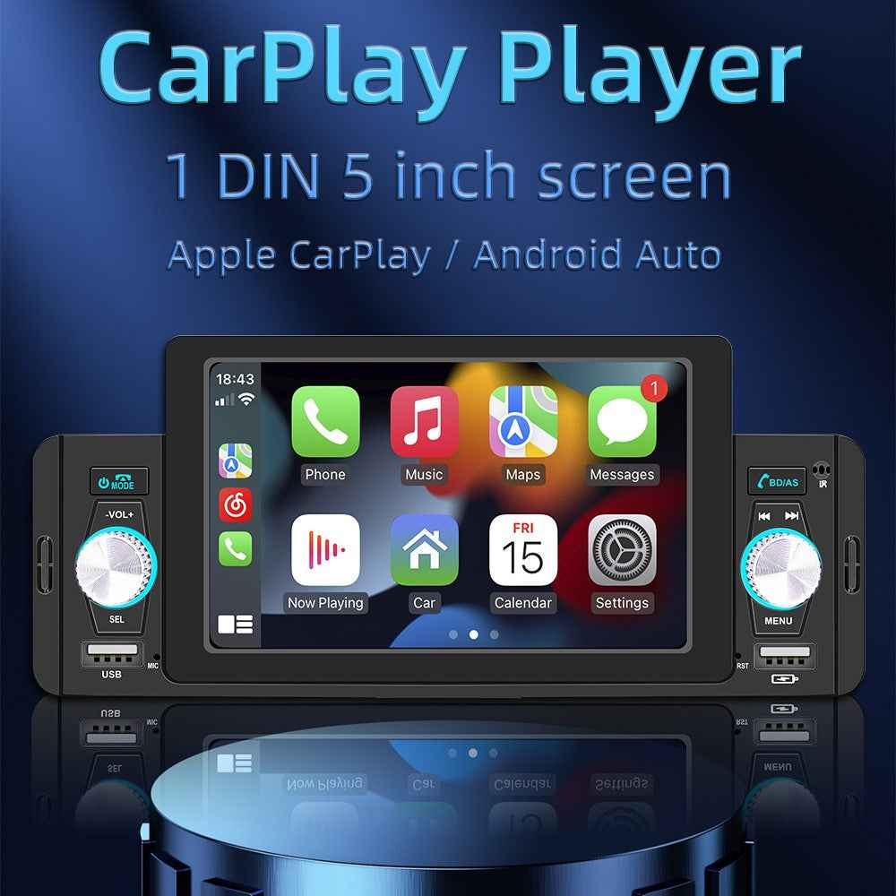 SWM 160C 5 inch Single Spindle Car Bluetooth-compatible Player MP5 MP4 Radio Audio Player CarPlay Cell Phone Connected Car BT Player