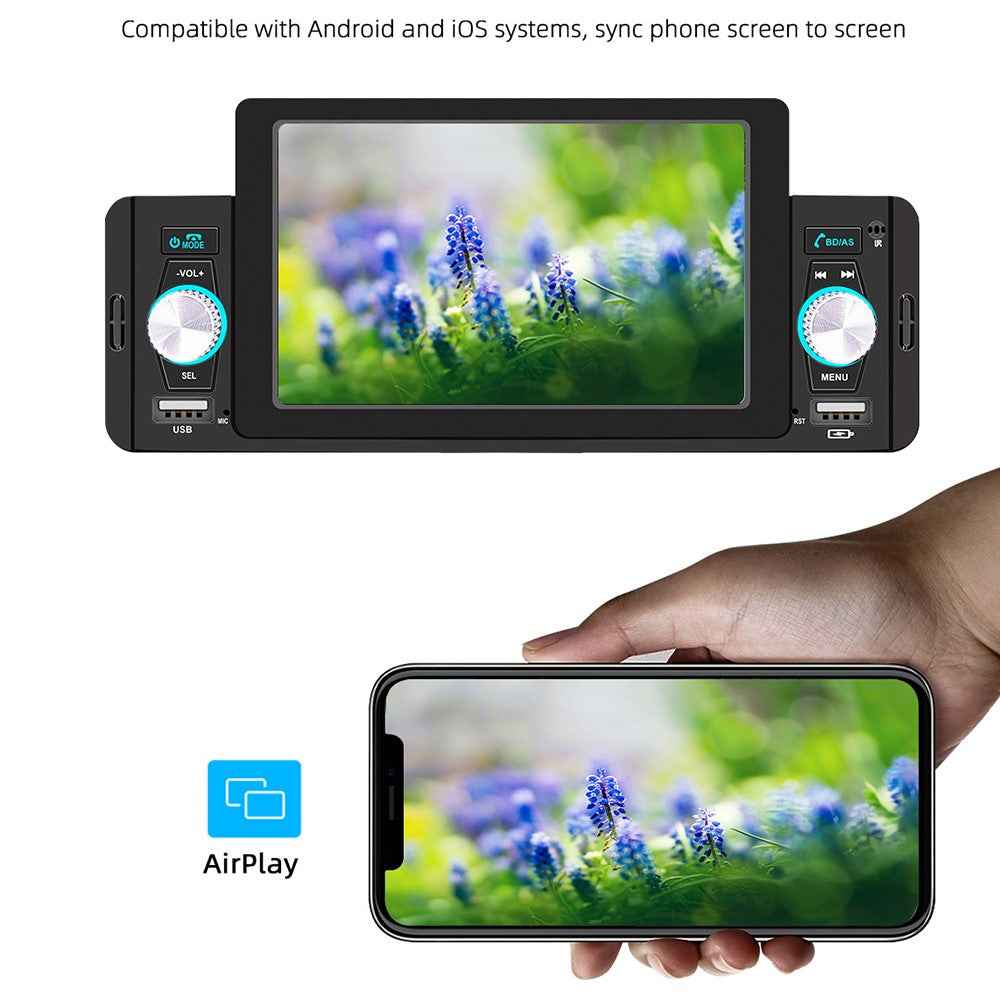 SWM 160C 5 inch Single Spindle Car Bluetooth-compatible Player MP5 MP4 Radio Audio Player CarPlay Cell Phone Connected Car BT Player