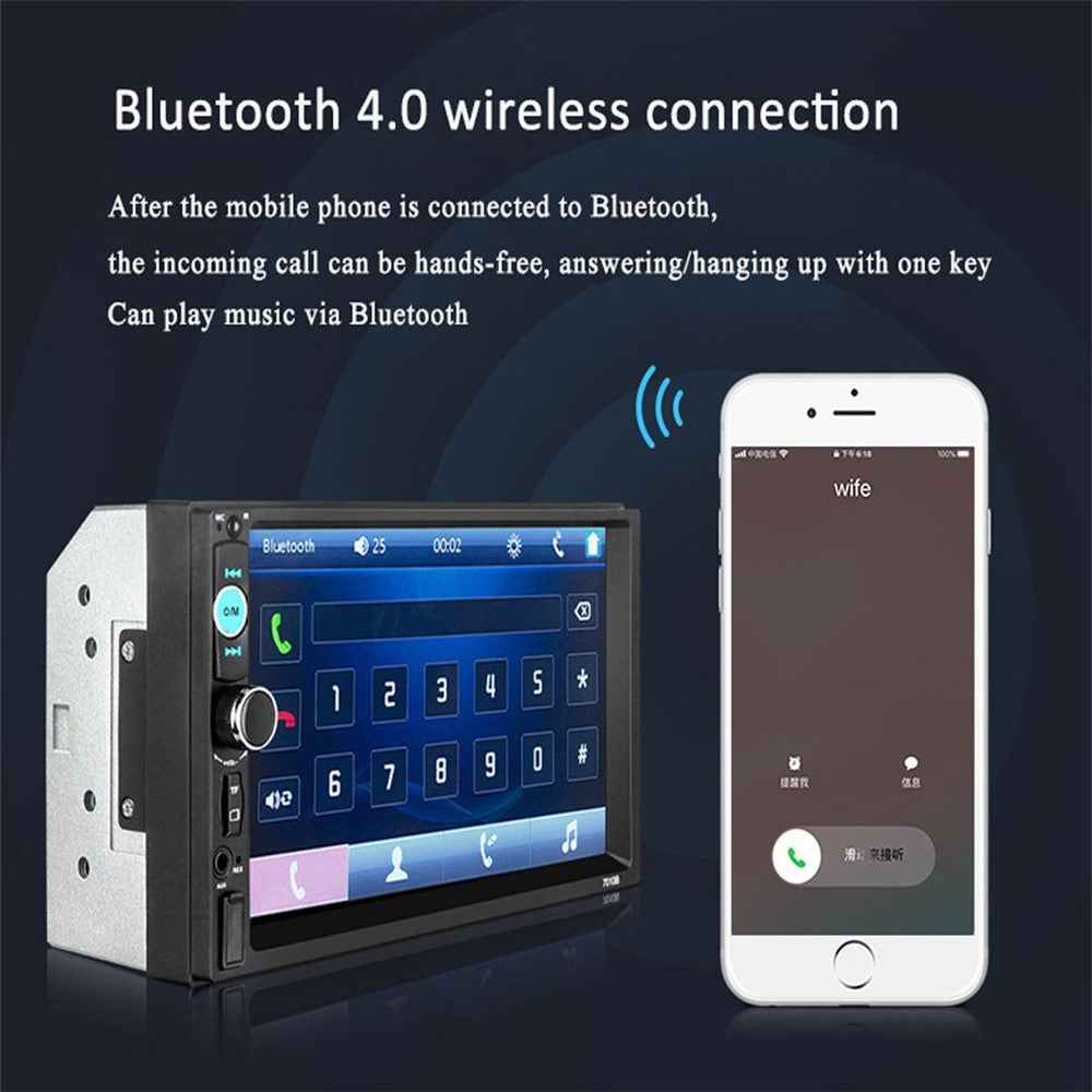 7010B 7-inch Touch Screen Car MP5 Player Multi-functional Car Audio Device Parking System