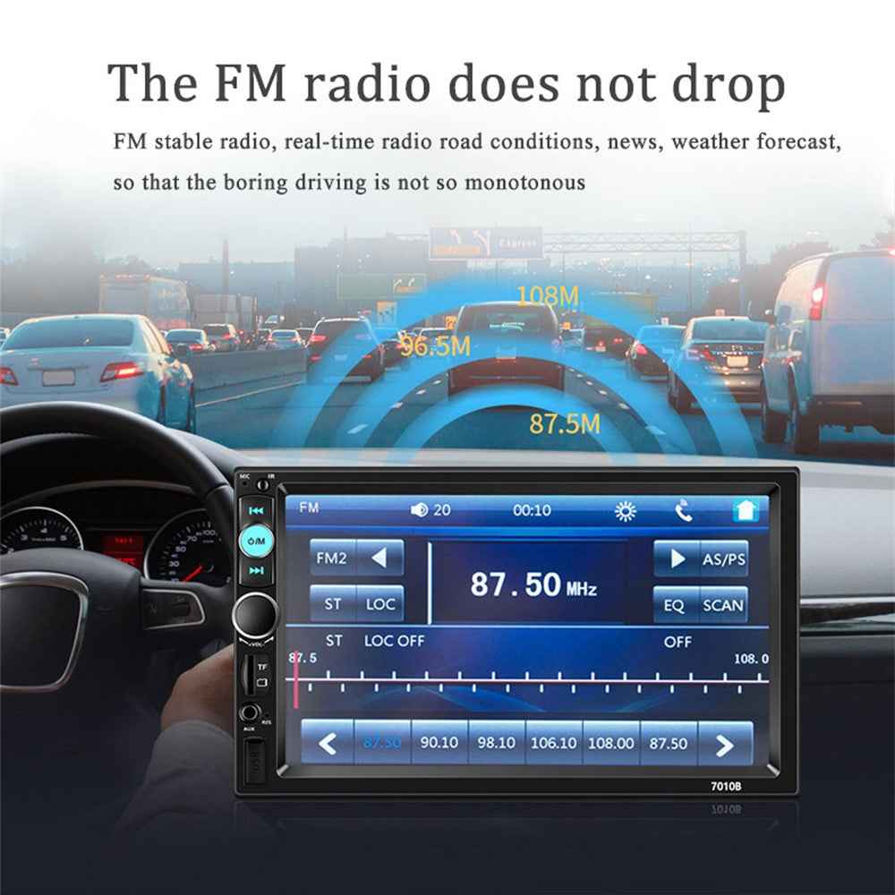 7010B Series 7" Touch Screen Car Audio MP5 Player Parking System with 8 LED Lights Rear View Camera
