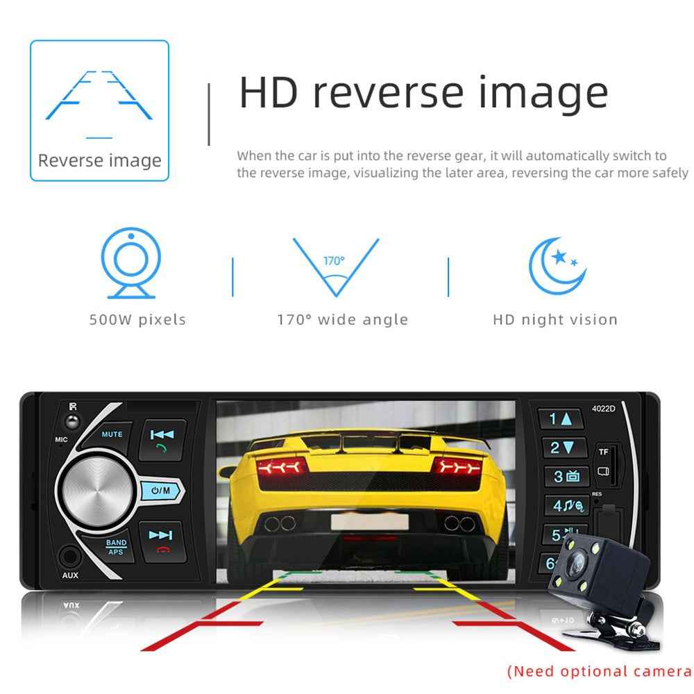 4022B 12V Car MP5 Player Steering Wheel Control 4.1-inch Screen Auto Stereo Audio