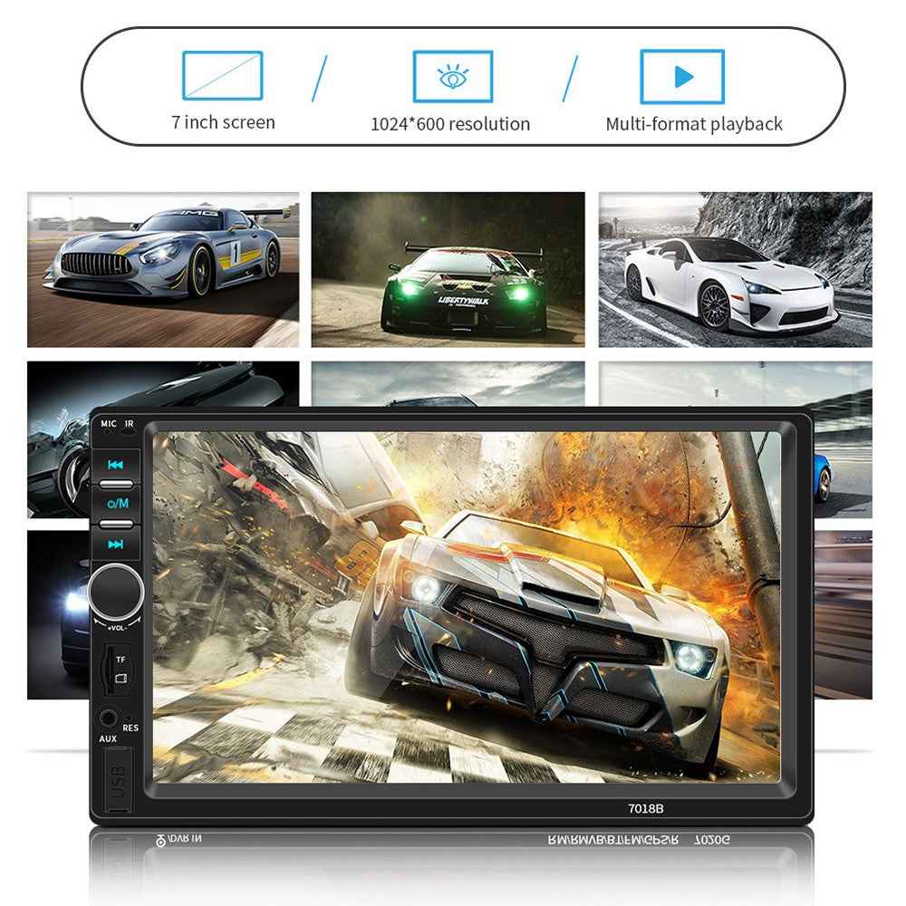 7018B Car Stereo Receiver 7-inch Touch Screen Multimedia Bluetooth-compatible Mirror Link USB / TF MP5 Player
