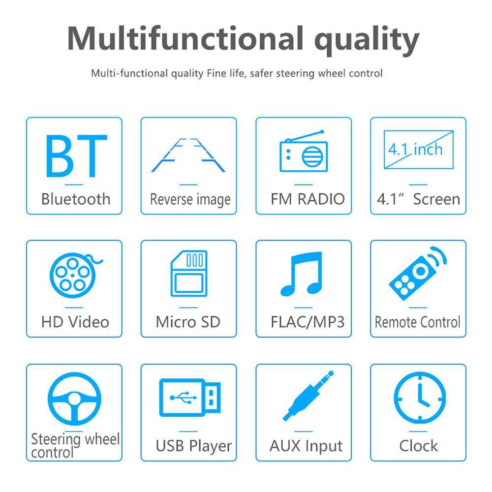 Z1 4.1-inch HD Touch Screen Wireless Bluetooth-compatible Car Radio MP5 Player with 7 Color Button Lights (No Battery)