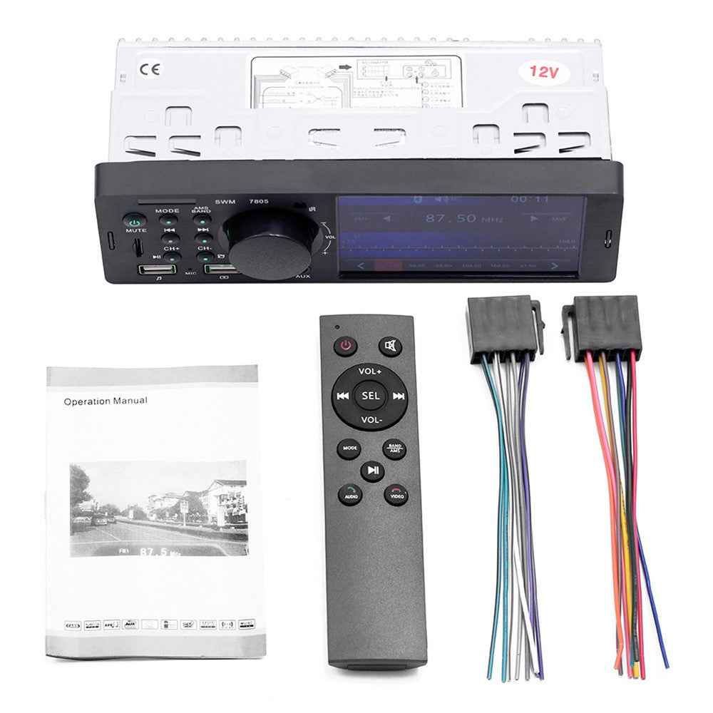 7805 Car Radio MP5 Player HD 4.1-inch Screen FM Stereo Audio with USB Charging Port (No Battery)