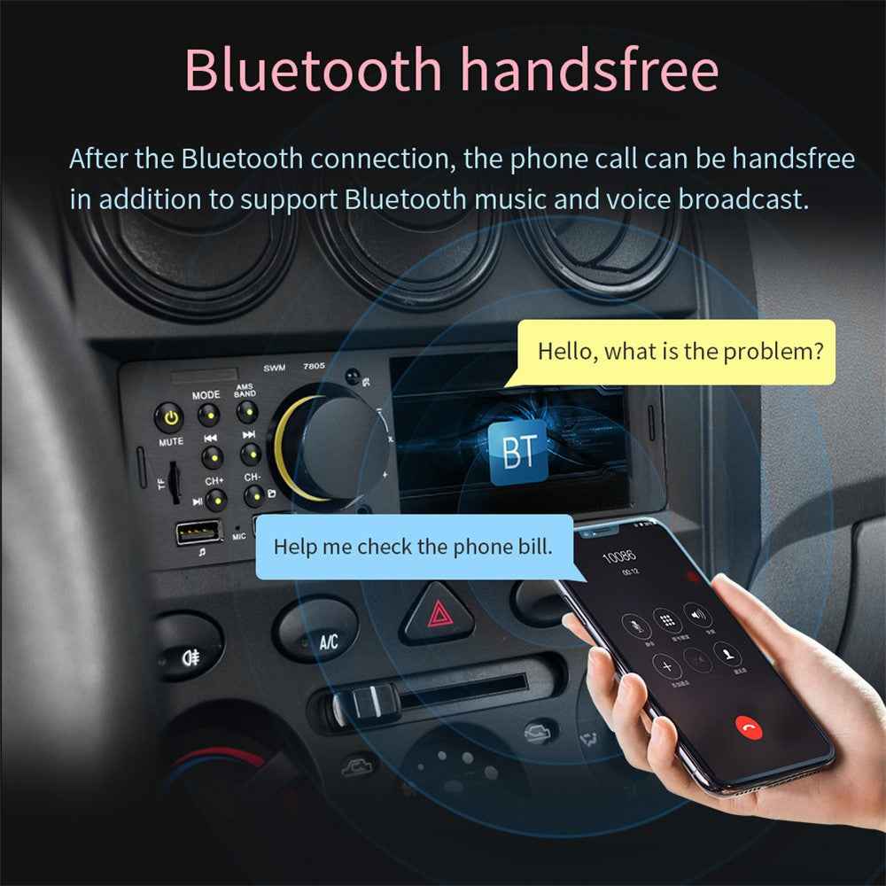 7805 Car Radio MP5 Player HD 4.1-inch Screen FM Stereo Audio with USB Charging Port (No Battery)