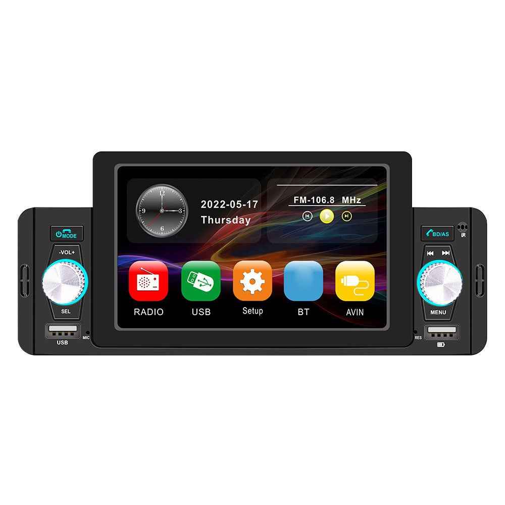 SWM-160 5-inch HD Display Car MP5 Player Bluetooth-compatible 5.0 Hands-Free Car Audio Player Built-in FM Radio (without Battery)
