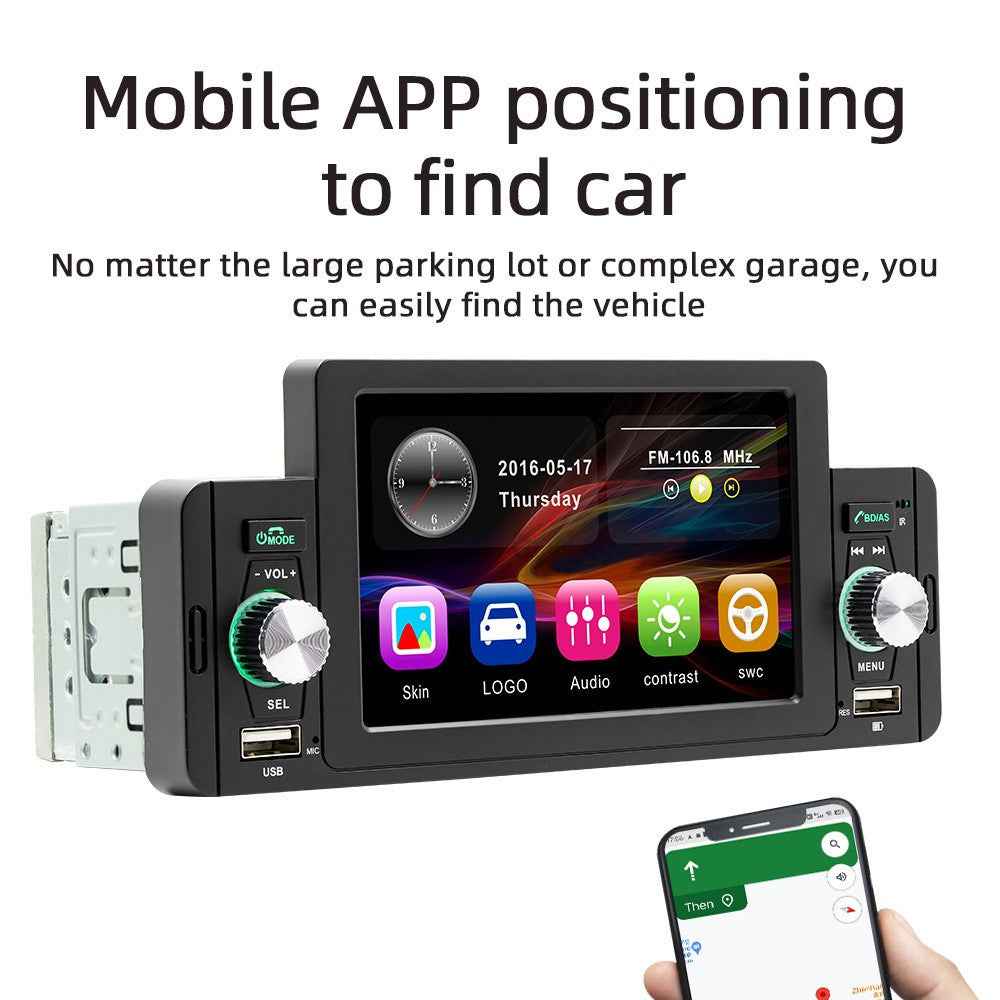 SWM-160 5-inch HD Display Car MP5 Player Bluetooth-compatible 5.0 Hands-Free Car Audio Player Built-in FM Radio (without Battery)