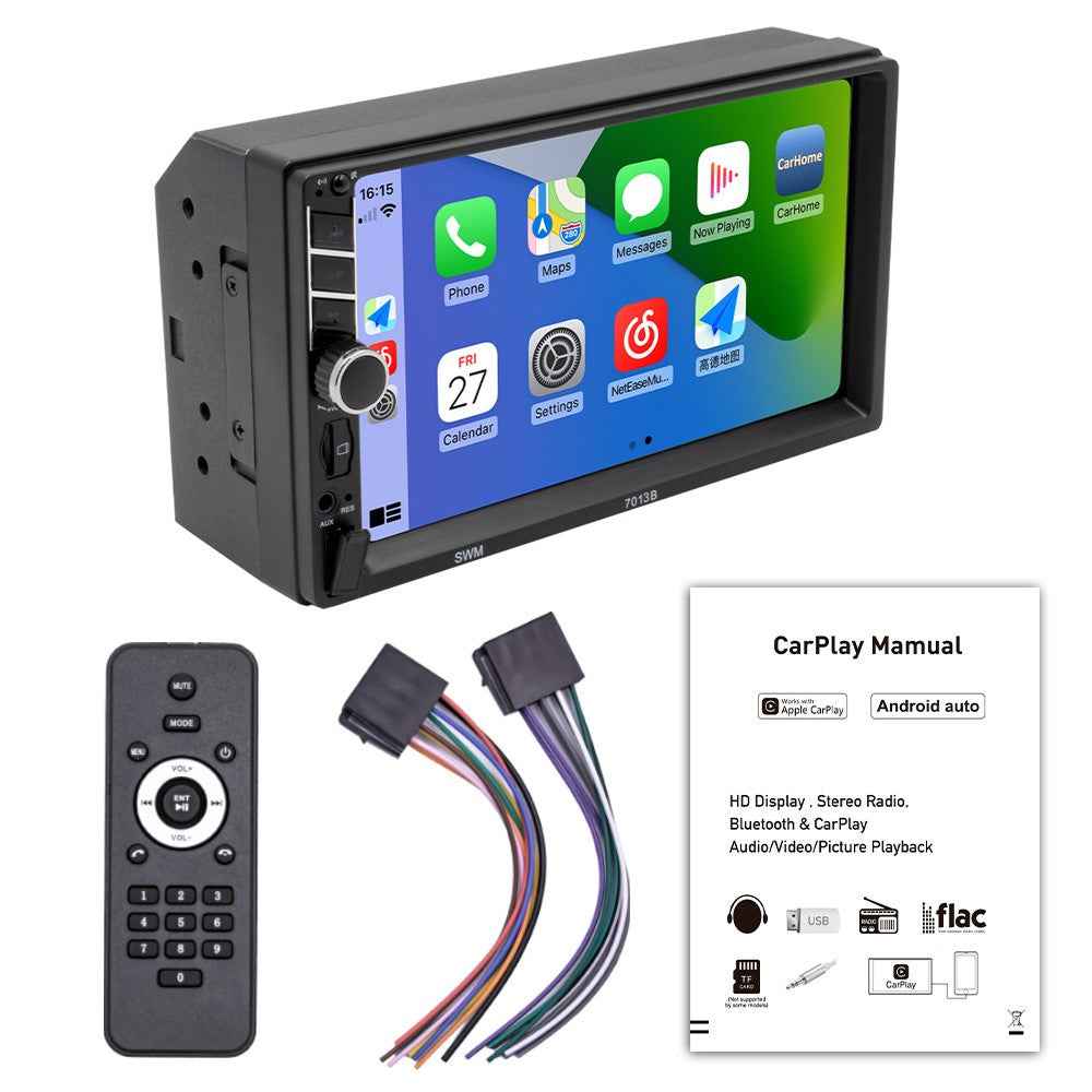 7013B 7-inch Car MP5 Player Bluetooth-compatible Multimedia FM Radio Audio Receiver AUX in USB TF Card Input